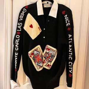 Vintage Bonnie Boerer & Comapny black beaded with pearls/sequins sweater